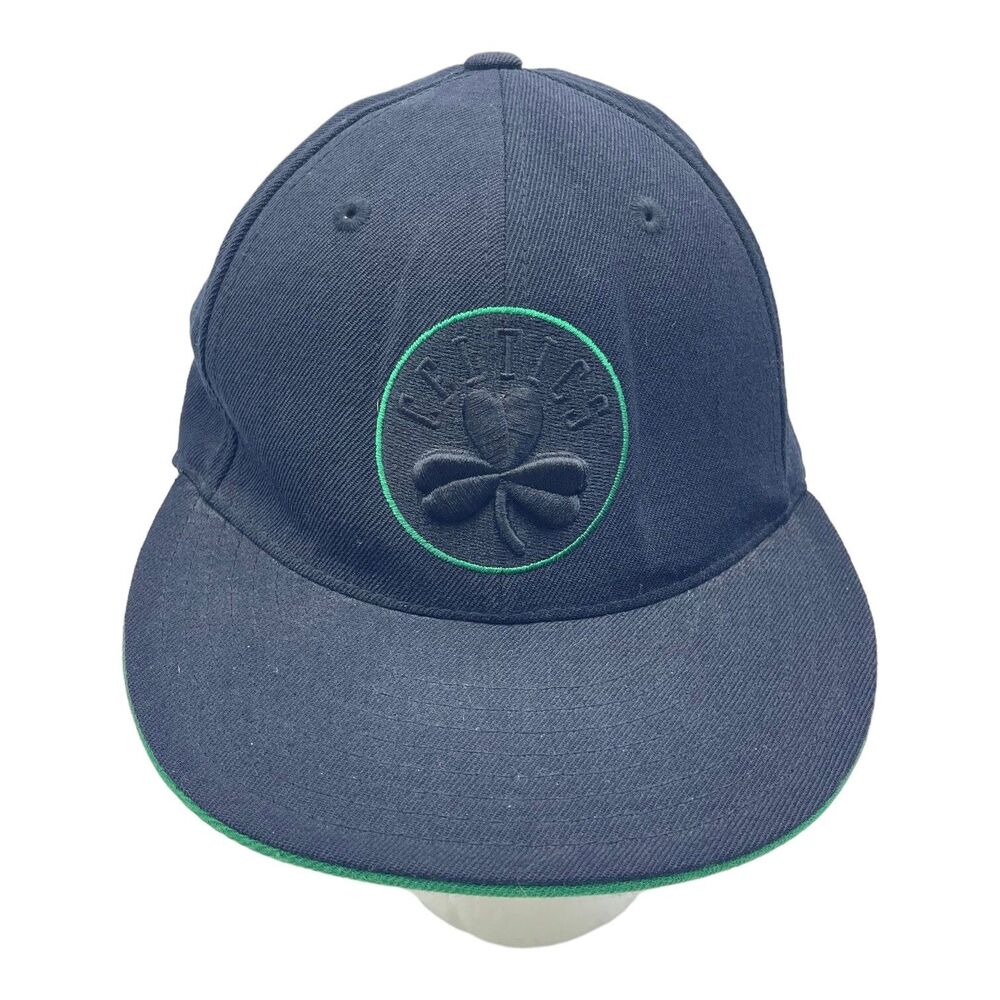 Vtg Nba Boston Celtics Black Cap Hat by Adidas Size 7 1/8
